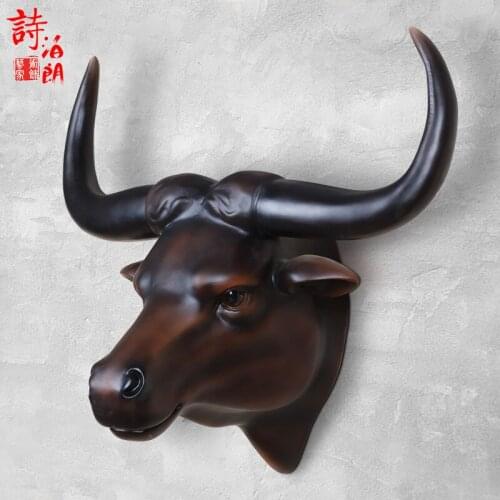 HEAD ARTS CRAFTS EUROPEAN STYLE RETRO LIVING HOME, LIVING ROOM, BAR, BULL HEAD DECORATION, DECORATIONS, RESTAURANT, SHOP WALL, A
