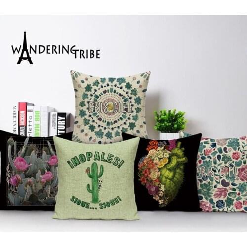 Alpaca Decoration Cushions Cover Jungle Plant Cactus Decorative Cushion Covers Bedroom Pillows Flowers Flower Sofa Pillows Cases