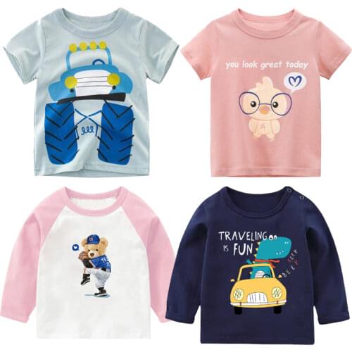 Children Autumn Dinosaur Clothes Baby Long Sleeve Tees Kids Boys Girls Cotton Tops Cartoon T-shirt