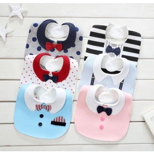 Cotton Baby Bibs Waterproof Gentleman Bow Tie Baby Scarf Adjustable Kids Baby Bandana Bibs Infant Newborn Baby Burp Cloths