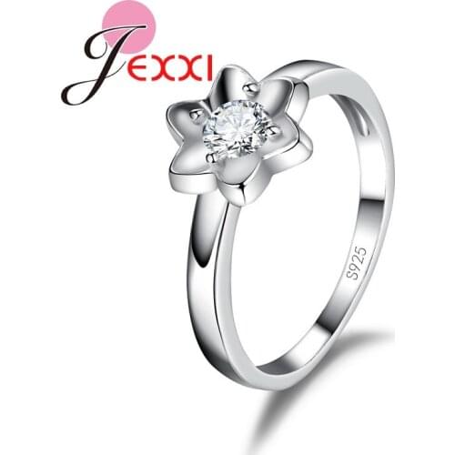 Exquisite Flower shaped Ring 925 Sterling Silver Cubic Zircon High Quality Party Jewelry Best Gift for Women Valentines