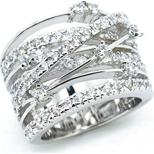 Silver Color Rose Gold Band Rings for Women Wedding Engagement Fashion Jewelry 2019 New