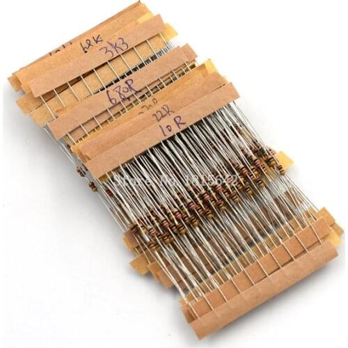 300PCS/LOT 1/6W 5% Carbon Film Resistor Kit Resistance Assortment Pack Mix Selection 10 ohm-1M ohm 30 Values Each 10PCS