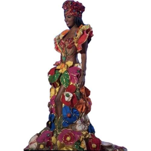 Custom show tour stage performance big flower dress suit