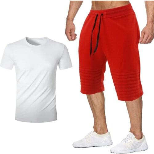 Mens Summer Cool Sports Suit Cotton Short Sleeve Black Shorts Thin Casual Hoodless Sports Suit Outdoor Fitness Quick Dry Suits