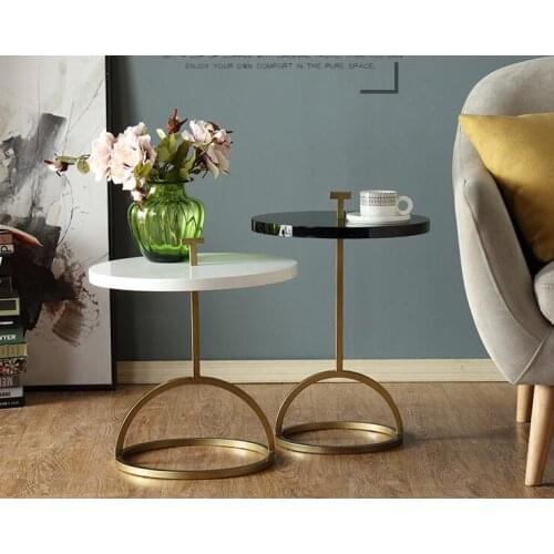 Nordic small round table tea table metal creative edge a few contracted corners a few modern round sofa edge table creative