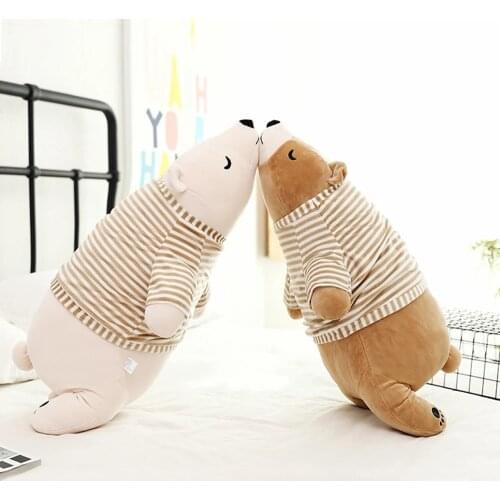35cm Kawaii Baby Dressing Polar Bear Plush Doll Baby Soft Stuffed Wearable Sleeping Bear Pillow Animal Plush Toy Kids Gifts