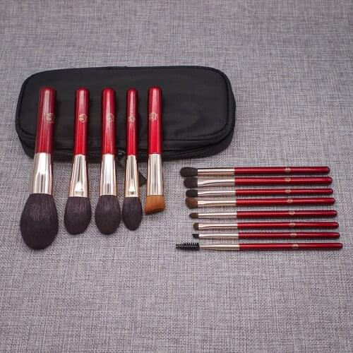 Professional Handmade Make Up Brush Kit Face Powder Blush Eye Shadow Blending Brush Soft Saikoho Goat Hair Makeup Brushes Set
