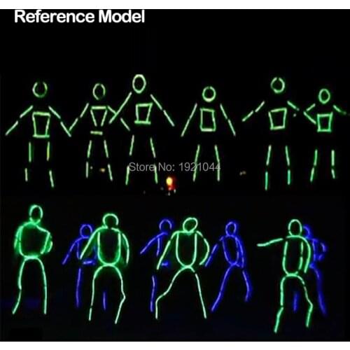DIY Matchstick Boy EL Wire Suits 10 Colors Choice LED Suits EL Wire Clothes for Holiday Lighting Decoration
