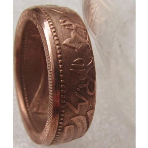 Germany Coin Ring 100% Copper Handmade In Sizes 8-16