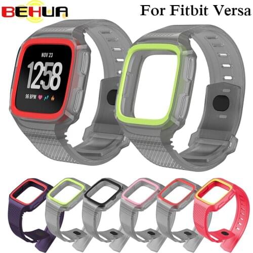 New Arrival For Fitbit Versa Wristband Wrist Strap Smart Watch Band Strap with Case Frame protective Replacement Soft Watchband