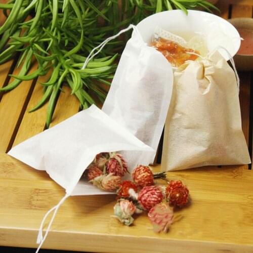100pcs/lot Disposable Teabags 5x6cm Empty Scented Tea Bags with String Heal Seal Filter Paper for Herb Loose Tea Bolsas de te