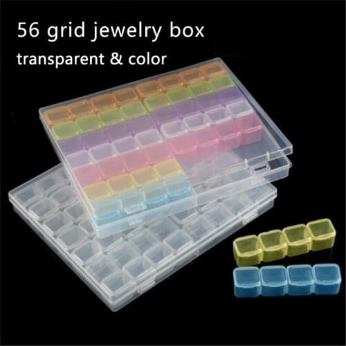56 Grids DIY Diamond Painting Drill Box Jewelry Container Rhinestone Diamond Accessories Crystal Bead Organizer Storage Case