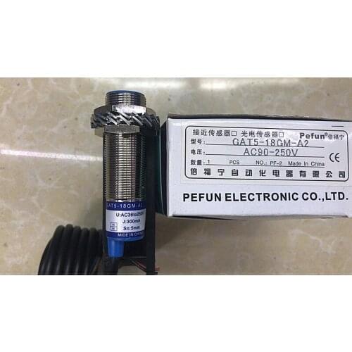 Genuine inductive proximity switch GAT5-18GM-A2, AC two-wire normally closed pefun