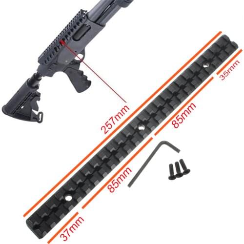 Picatinny Rail Length 257mm Width 20mm with 25 Slots for Rifles Hunting