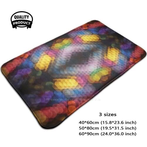 Rainbow Beehive Of Light Soft Foot Pad Room Goods Rug Carpet Experimental Photography Abstract Mcarsience Hexagon Kaleidoscope