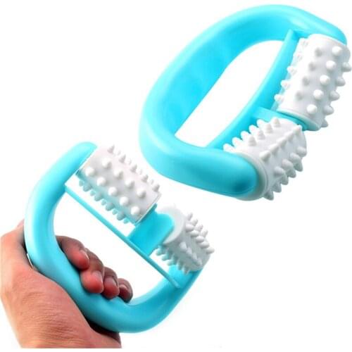 1pc Blue D Type Fat Control Roller Massager Cellulite Leg Abdomen Legs Neck Buttocks Fast Anti Fatigue