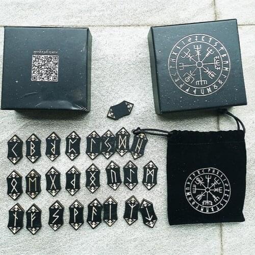 2020 Handmade Runes Stone Set Divination Woodcut Rune Stones Fortune-Telling Western Mysticism Divination Props For Beginners