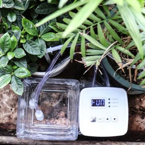 Garden Water Timer Potted Drip Irrigation System of Automatic Single/Double Pump Garden Irrigation Watering For Home Garden Yard
