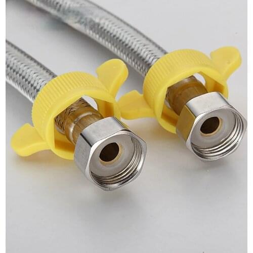 Sully House 304 Stainless Steel Basin&Toilet water weaved plumbing hose,bathroom EPDM heater flexible connect pipes with wrench