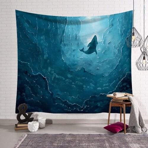 Nordic I Ocean Hanging Cloth Art Wall Tapestry Tapestry Home Decoration Whale Series Decorative Cloth tapestry wall hanging