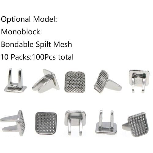 100 Pcs Dental Orthodontic Tongue Tamers Bondable Hinge Monoblock/spilt mesh Bite Turbos Openner KND