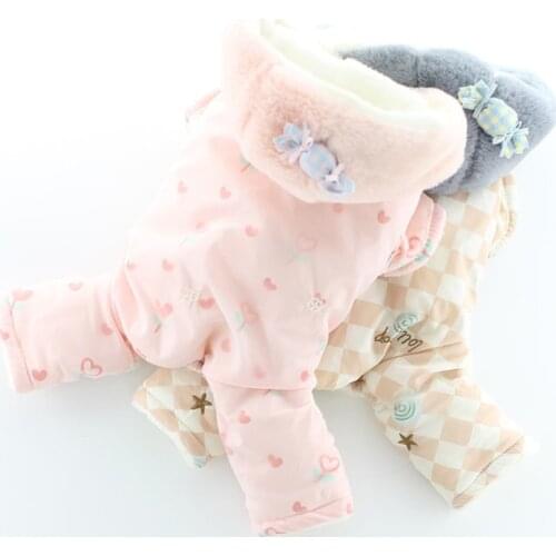 Warm York Dog Clothes Chihuahua Jumpsuit Winter Overall For Dogs Pomeranian Suit Small Medium Dog Clothing Bichon Romper Costume