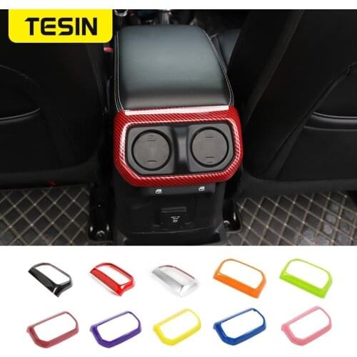 TESIN ABS Car Rear Air Conditioning Vent Outlet Decoration Cover Stickers for Jeep Wrangler JL 2018+ for Jeep Gladiator JT 2018