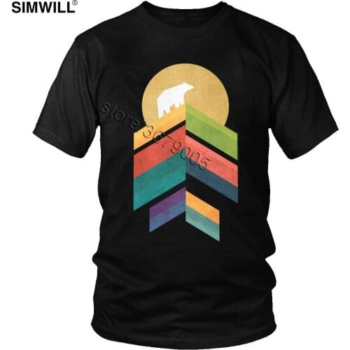 High Peak Bear T Shirt Mens Pure Cotton Fashion Abstract T-Shirts Short Sleeved O Neck Tshirt Print Oversized Summer Tees