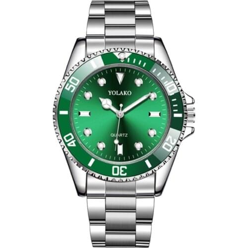 Yolako Hot Style Mens Watch Fashion Steel Watchband Quartz Watches Luxury