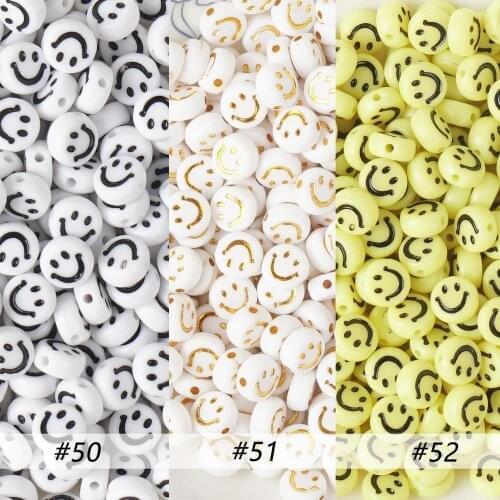 1 kg Smiley Face Round Beads, Acrylic Beads, Happy Face Beads, Plastic Round Beads Size 7mm
