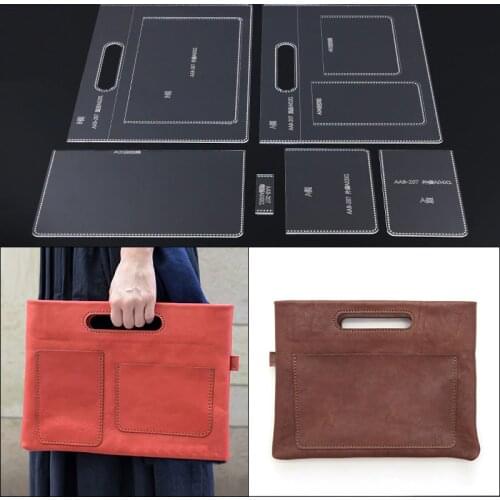 1set Ladies Portable file package acrylic durable pattern DIY manual leather design template