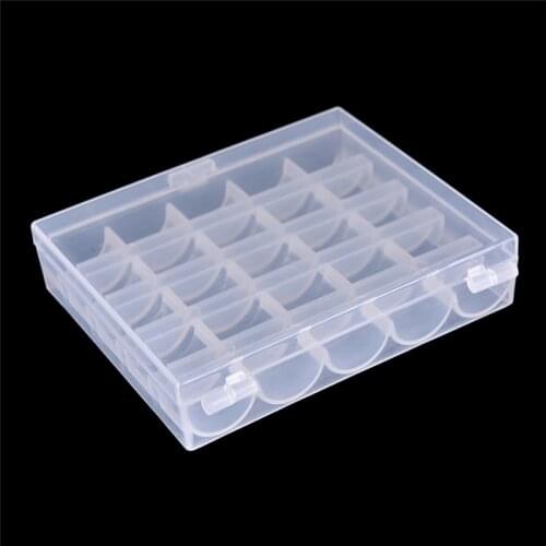 1 x Bobbin Box transparent Empty Bobbins Spools Box Bobbin Case Covers Sewing Tools Sewing Machine