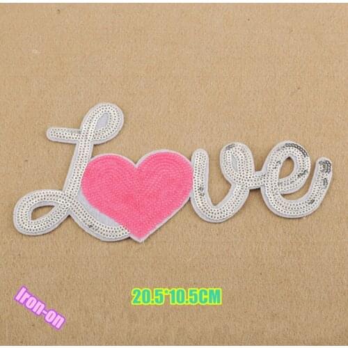 Sequin embroidery patch iron on 10 pieces per lot