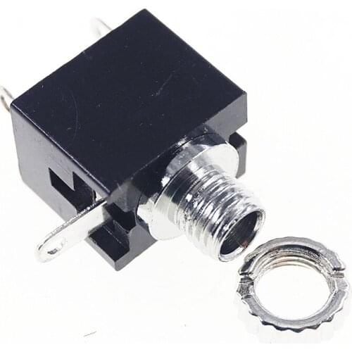 1000 pcs 2.5 mm Audio Jack Mono Channel 3 contacts 2 conductors Through Holes Panel Mount Threaded Bushing 1 internal switch