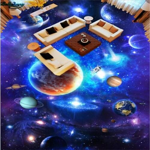 Beibehang Large custom flooring star galactic galaxy 3D floor living room bedroom kitchen bathroom decoration