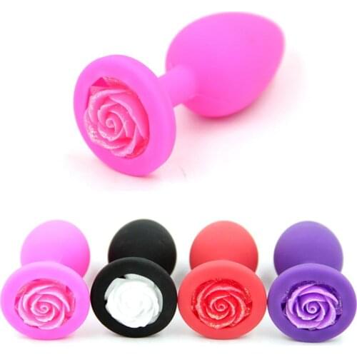 4 Colors Silicone Anal Plug Soft Rose Sexy Erotic Butt Plug Women Men Anal Toy Prostate Massage Adult Sex Toys