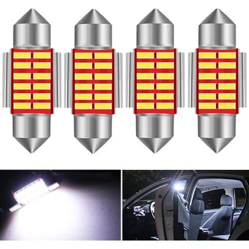 4X Car Interior Light 31mm Led Festoon Lamp DE3423 DE3175 C5W Trunk Dome Map Bulb Light For Mazda 2 3 5 6 2012 2013 2014 2015