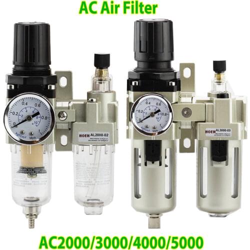 AC2000-02 AC2000-02D Pneumatic frl AC2000 1/4 with copper cartridge pressure gauge airtac type air filter regulator lubricator