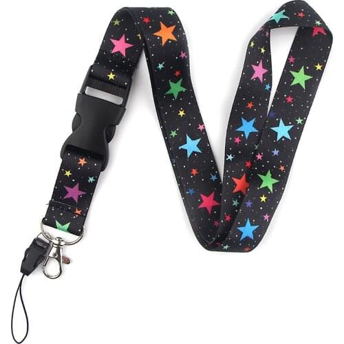 ER016 Color Stars Night Sky Style Painting Art Key Chain Lanyard Neck Strap For Phone Keys ID Card Creative Lanyards