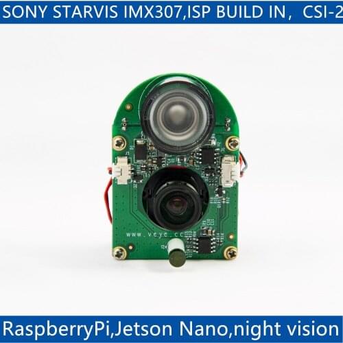 CS-MIPI-IMX307 infrared Night Vision for Raspberry Pi 4/3B+/3 and Jetson Nano,XavierNX,IMX307 MIPI CSI-2 2MP ISP Camera Module