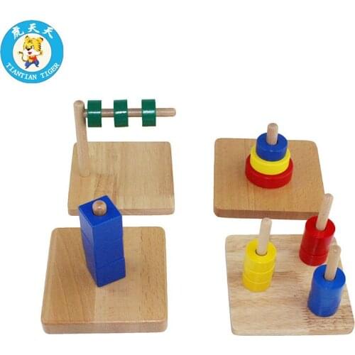 Montessori Baby Early Education Wooden Toys Preschool Training Infant Toddler Discs On Dowel
