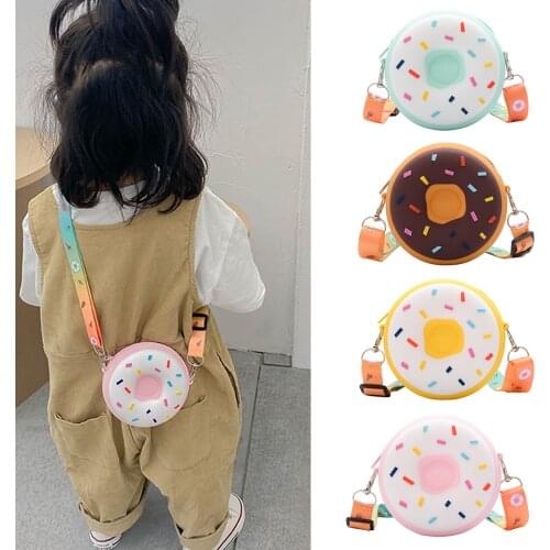 Kids Mini Purses Bag 2021 Cute Donuts Crossbody Bags for Baby Girls Small Coin Wallet Kid Money Change Purse Toddler Gift