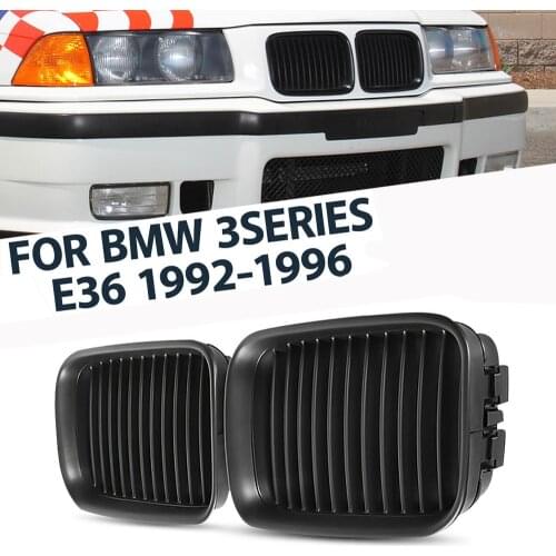 For BMW E36 1992-1996 318i 325i Front Matte Black Kidney Sport Hood Grill Grille