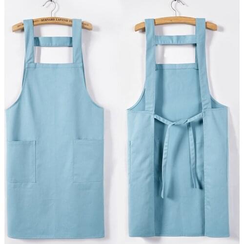 A025 Home Apron Cotton Kitchen Apron Beautician Kindergarten Work Clothes Restaurant Flower Art Painting Coffee Milk Tea Apron