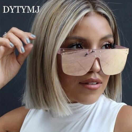 DYTYMJ Oversized Sunglasses Women Siamese Rimless Sunglasses for Women Mirror Sun Glasses for Women Vintage Lentes De Sol Mujer