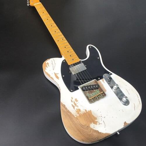 Hand carved relics TL electric guitar 100% hand aged metal nitrolacquer dyeing complete free shipping