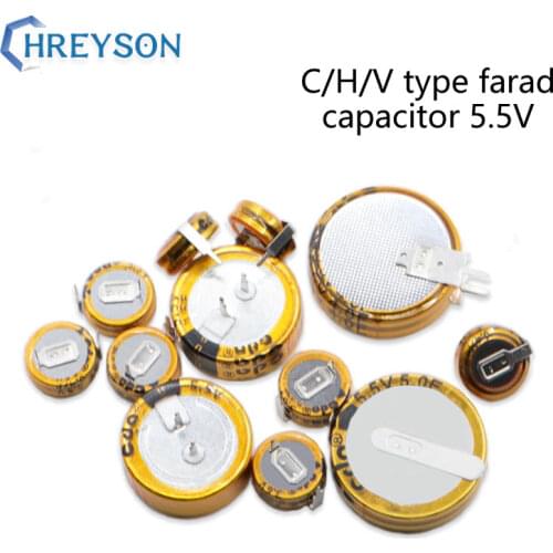 Farad Capacitor 5.5v 0.1/0.33/0.47/1.5/1.0/4.0/5.0/F C/V/H Type Double Layer Capacitor 2Pcs