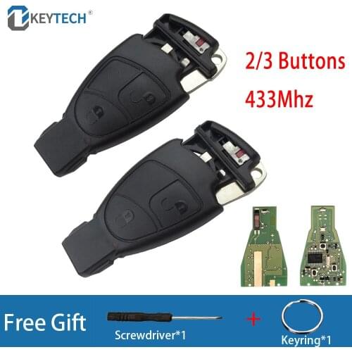 OkeyTech 2/3 Buttons Complte Control Car Remote Key For Mercedes Benz B C E ML S CLK CL 3B 3BT 1996-2005 433Mhz Smart Key Fob