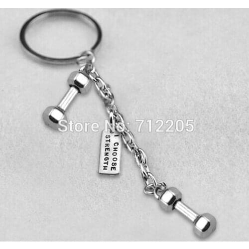 Beauty sport 21 mm small dumbbell with I Choose Strength Gym Key chain(K100534)